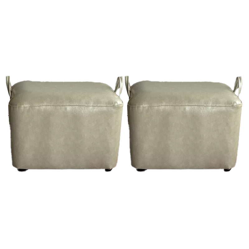 Modern PU Leather Poof Plain Rectangle Water Resistant Ottoman Chair