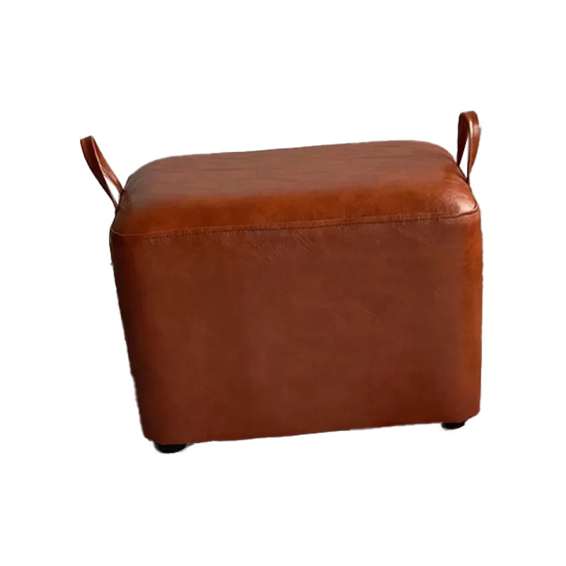 Modern PU Leather Poof Plain Rectangle Water Resistant Ottoman Chair
