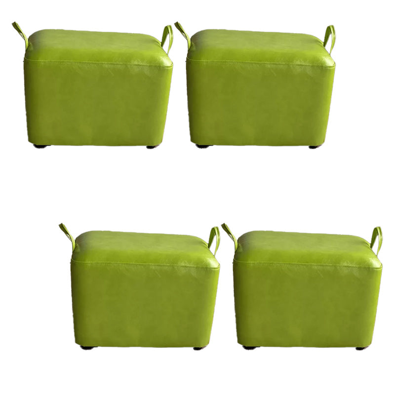 Modern PU Leather Poof Plain Rectangle Water Resistant Ottoman Chair