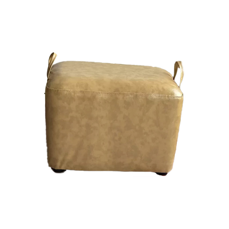 Modern PU Leather Poof Plain Rectangle Water Resistant Ottoman Chair
