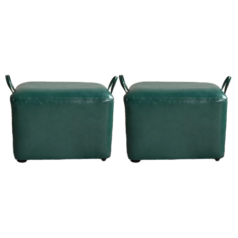 Modern PU Leather Poof Plain Rectangle Water Resistant Ottoman Chair