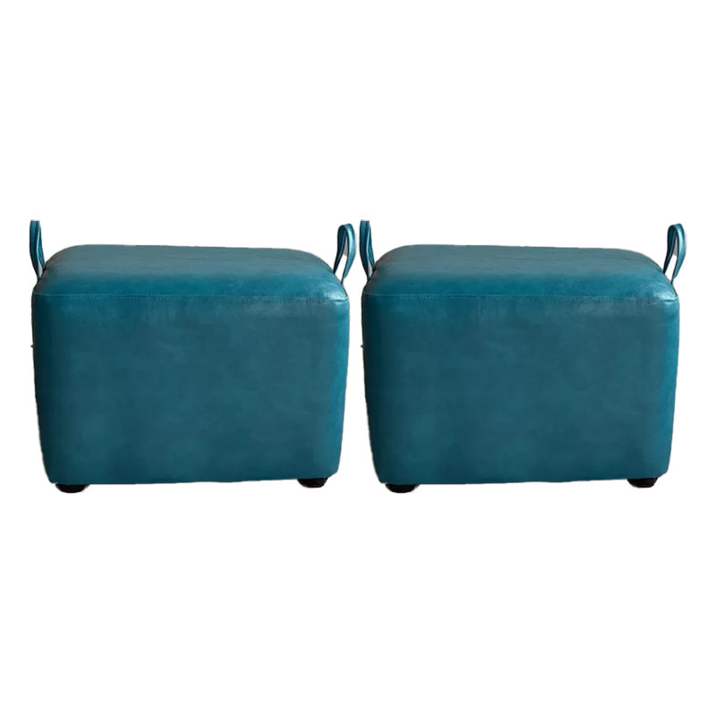 Modern PU Leather Poof Plain Rectangle Water Resistant Ottoman Chair