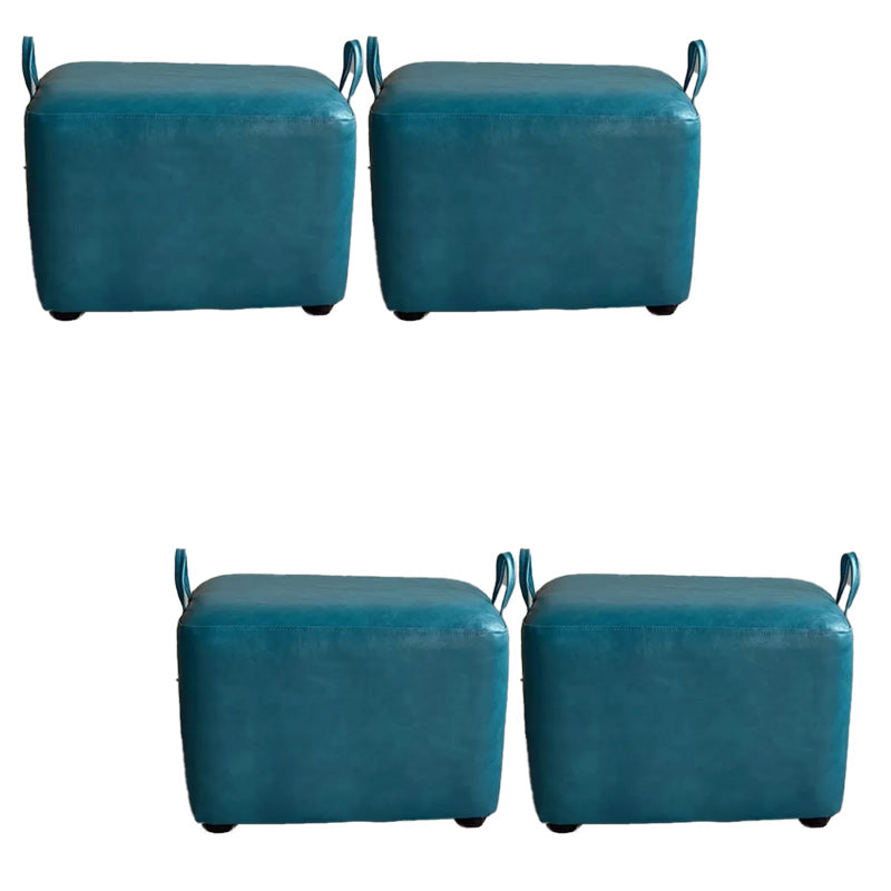 Modern PU Leather Poof Plain Rectangle Water Resistant Ottoman Chair