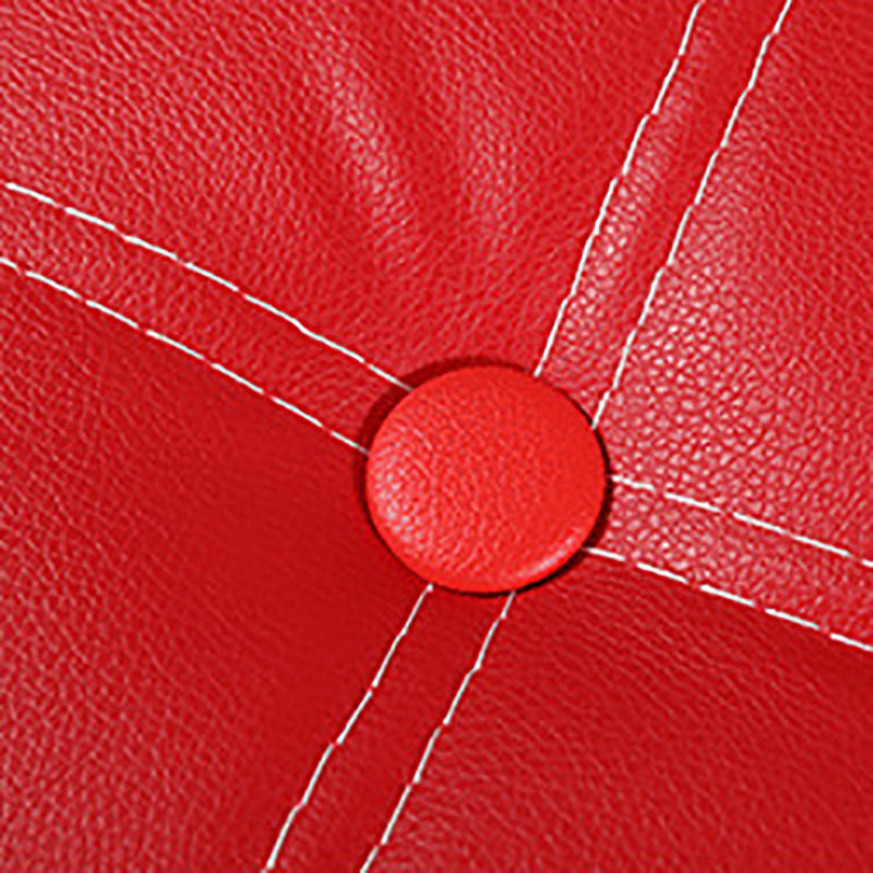 Trendy Faux Leather Ottoman Plain Tufted Rectangle Foot Stool Ottoman with Storage