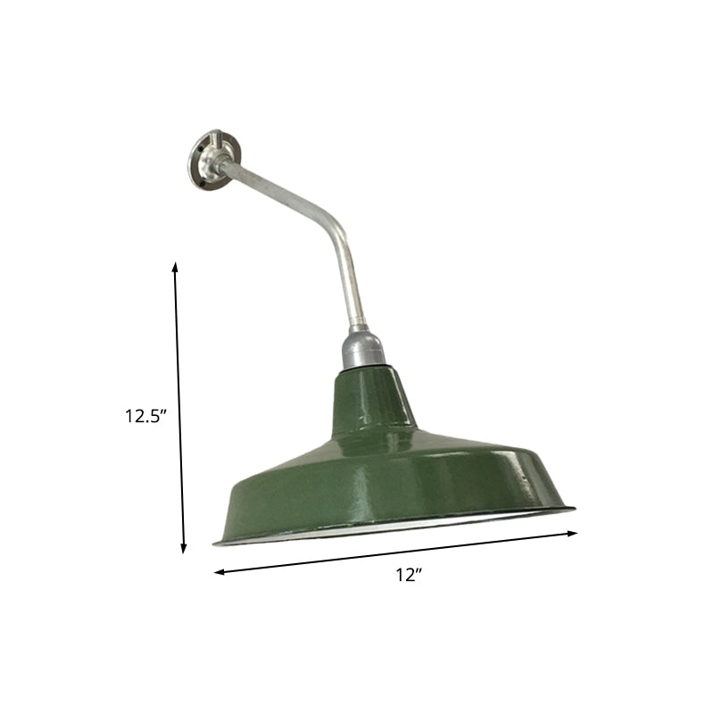 12 "/14" largo 1 lampadina a parete lampadina agricola verde agricoltura verde fienile da parete da parete con braccio piega