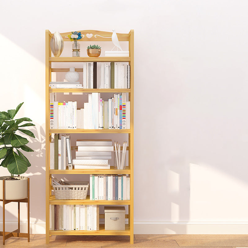 Adjustable Wood Book Shelf Bamboo Natural Shelf Bookcase Open Shelf Shelves Included