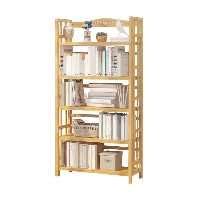 Adjustable Wood Book Shelf Bamboo Natural Shelf Bookcase Open Shelf Shelves Included
