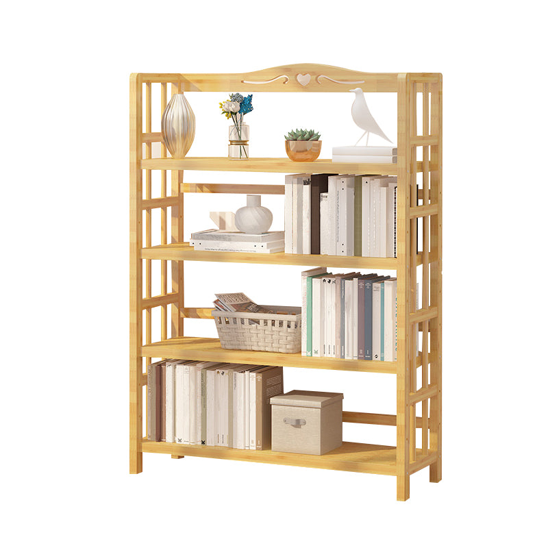 Adjustable Wood Book Shelf Bamboo Natural Shelf Bookcase Open Shelf Shelves Included