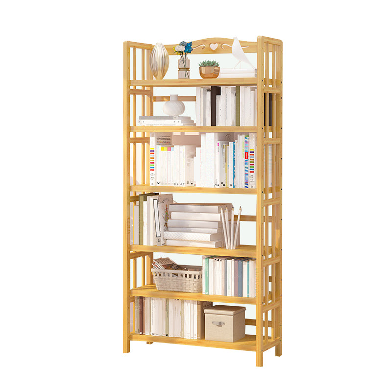 Adjustable Wood Book Shelf Bamboo Natural Shelf Bookcase Open Shelf Shelves Included