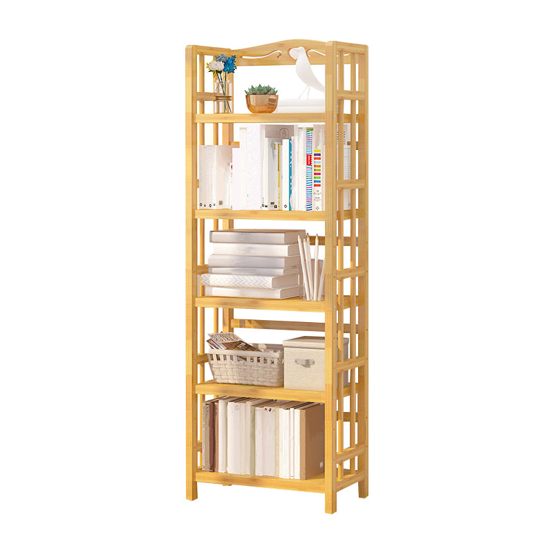 Adjustable Wood Book Shelf Bamboo Natural Shelf Bookcase Open Shelf Shelves Included