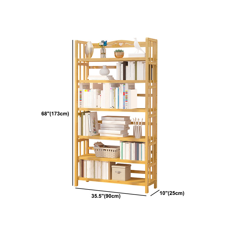 Adjustable Wood Book Shelf Bamboo Natural Shelf Bookcase Open Shelf Shelves Included