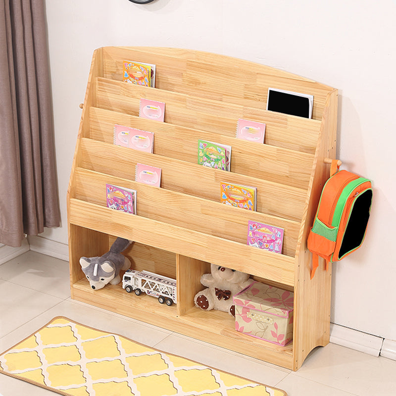 Natural Wooden Shelf Bookcase Pine Closed Back Book Shelf Modern