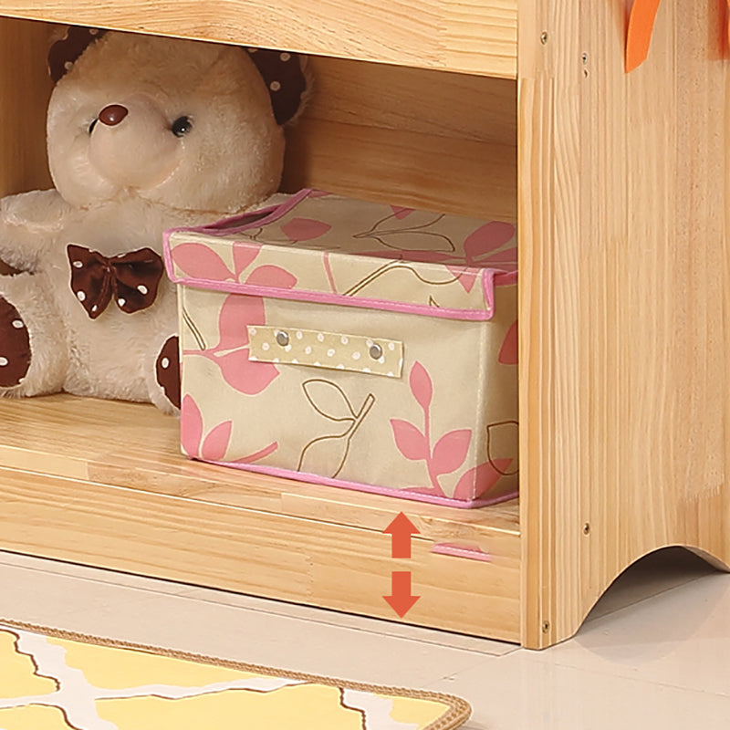 Natural Wooden Shelf Bookcase Pine Closed Back Book Shelf Modern