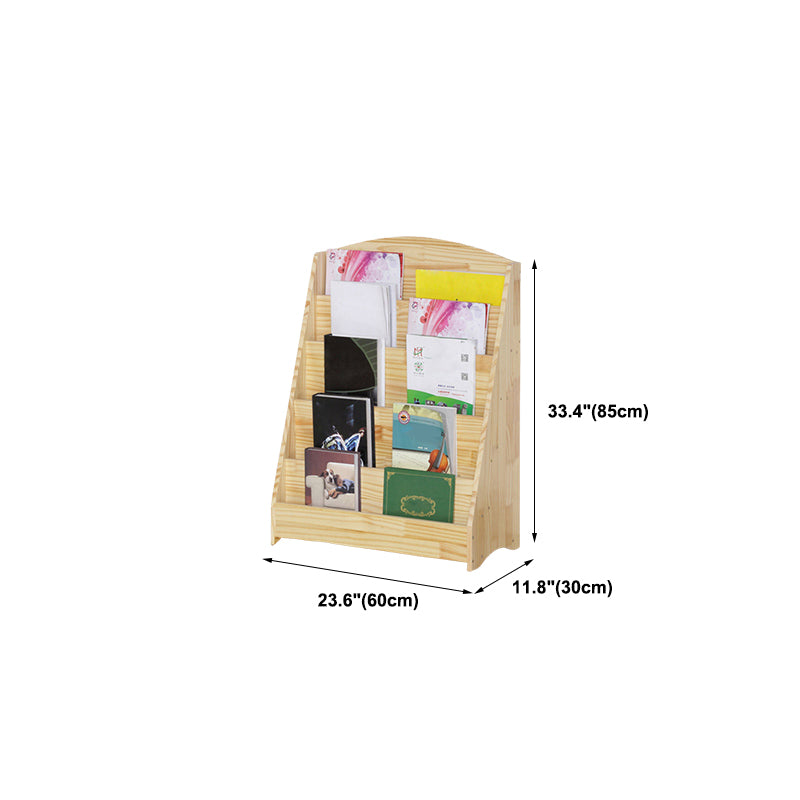 Natural Wooden Shelf Bookcase Pine Closed Back Book Shelf Modern