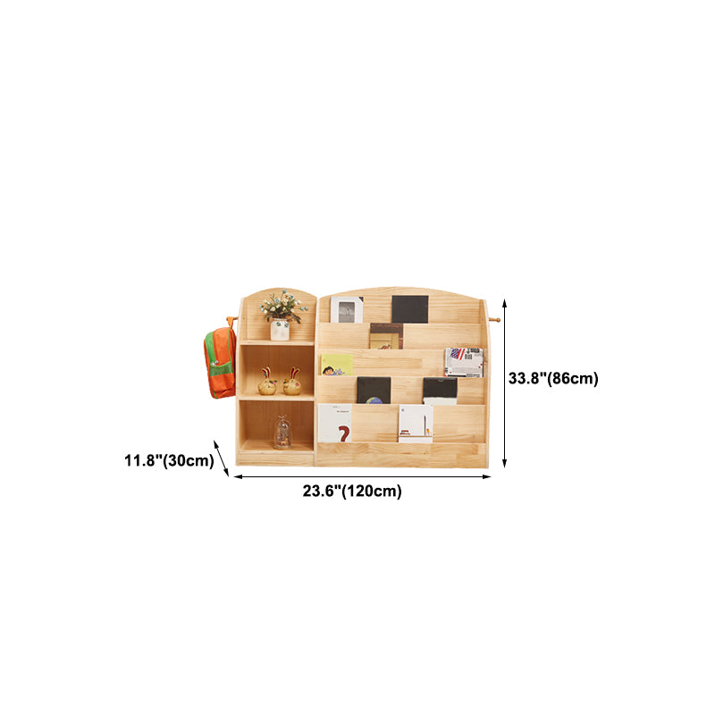 Natural Wooden Shelf Bookcase Pine Closed Back Book Shelf Modern