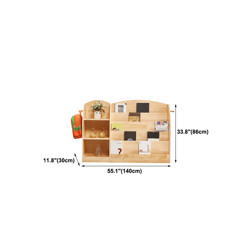 Natural Wooden Shelf Bookcase Pine Closed Back Book Shelf Modern