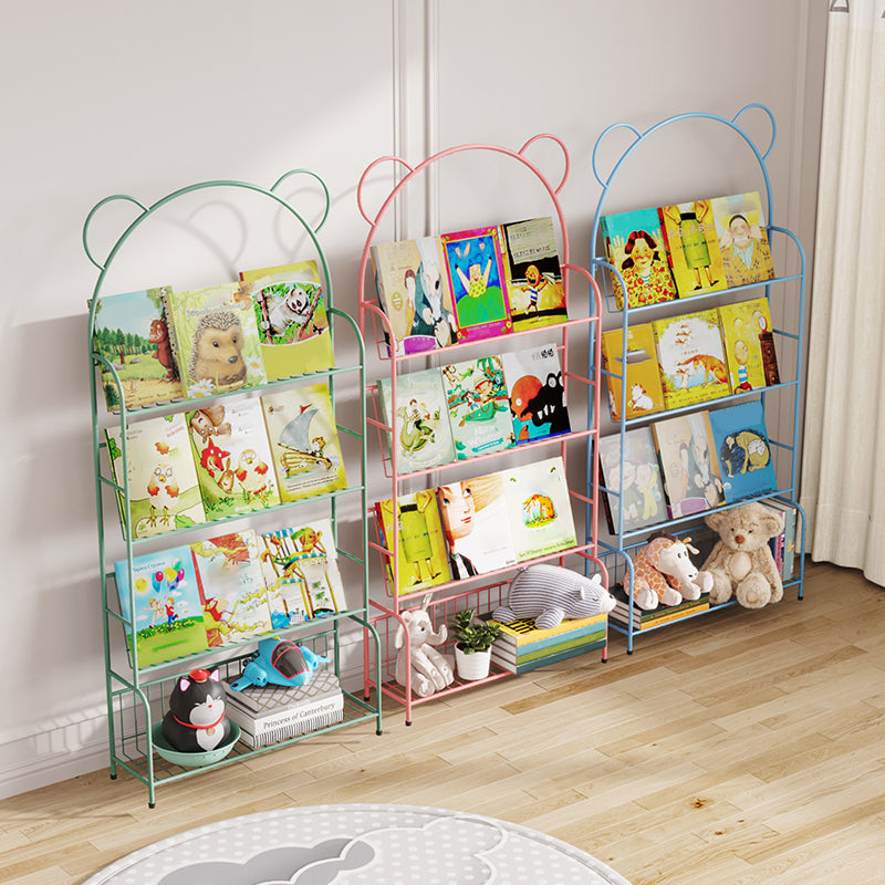 Contemporary Metal Shelf Bookcase 4 Shelf Open Back Bookshelf