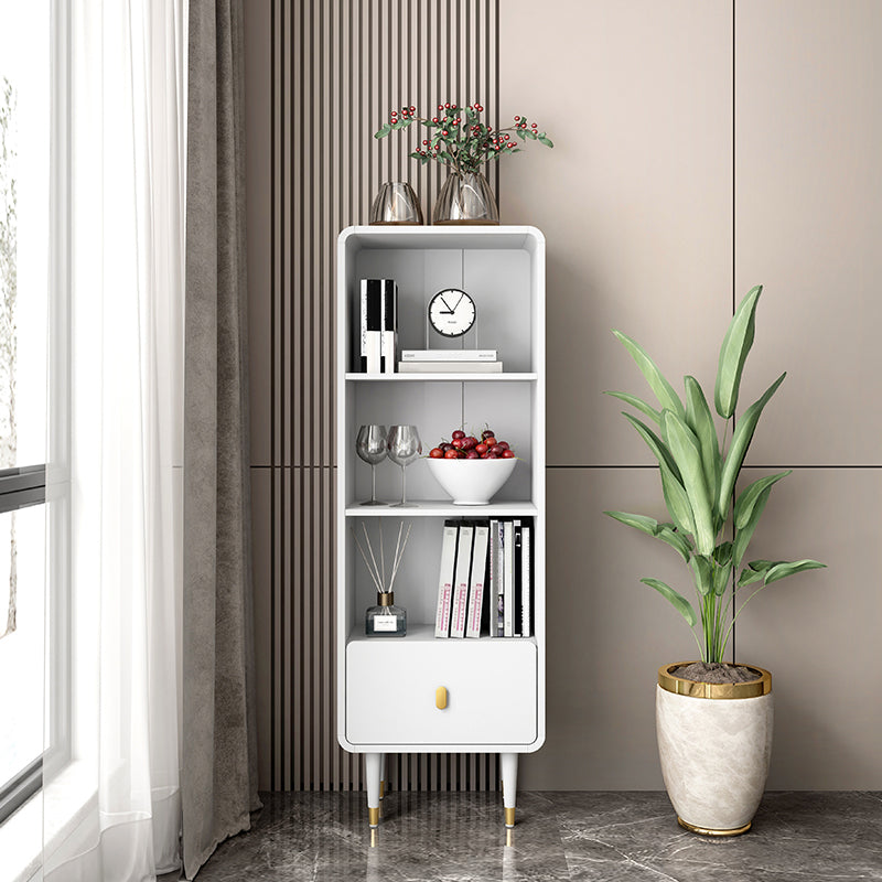 Solid Wood Bookshelf Modern Standard Bookshelf 10.5" W with Drawers