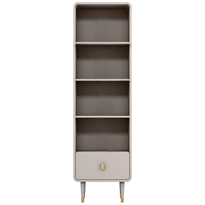 Solid Wood Bookshelf Modern Standard Bookshelf 10.5" W with Drawers