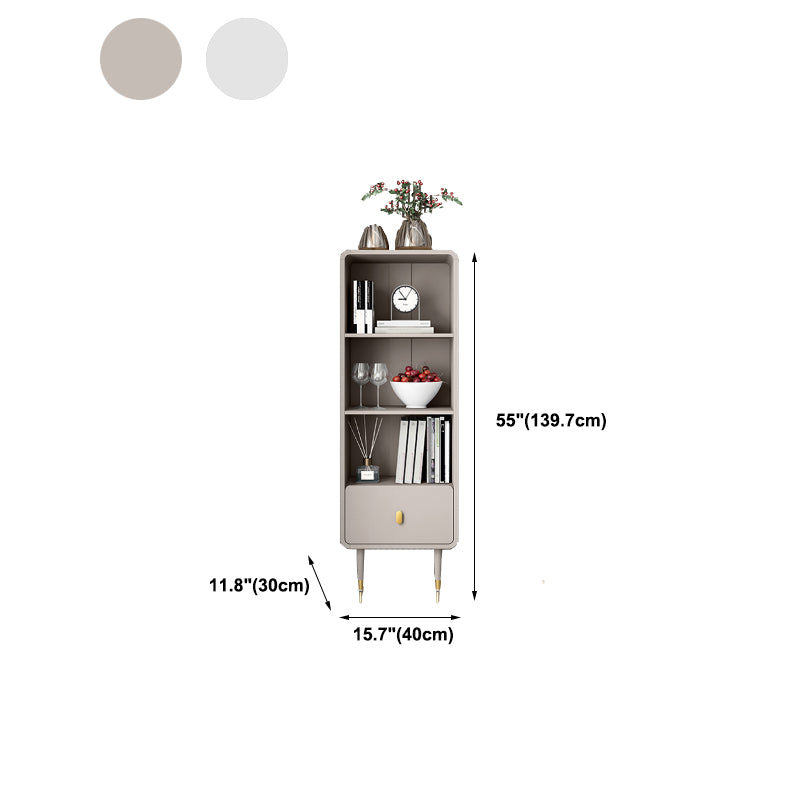 Solid Wood Bookshelf Modern Standard Bookshelf 10.5" W with Drawers