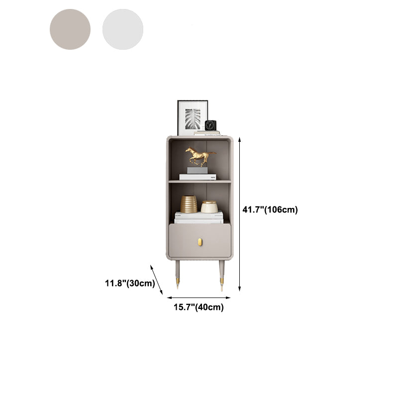 Solid Wood Bookshelf Modern Standard Bookshelf 10.5" W with Drawers