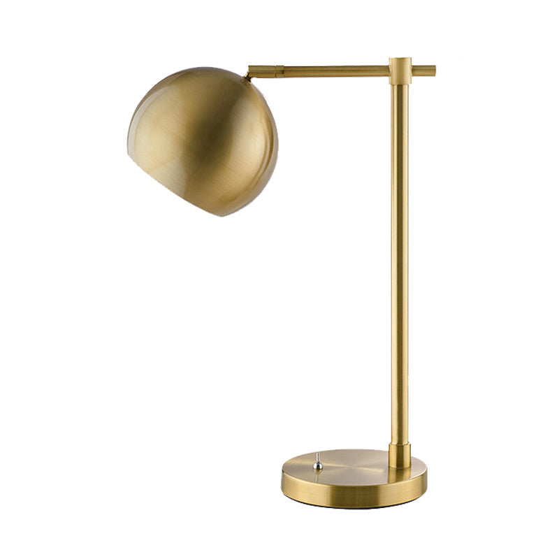 Iluminación de escritorio de bola LED lámpara de noche metálica de oro industrial con cable enchufable para dormitorio