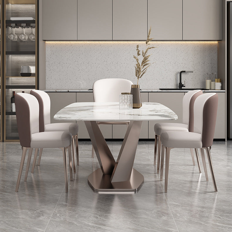 Contemporary Rectangle Table Set 1/4/5/6/7 Pieces Dining Set for Kitchen