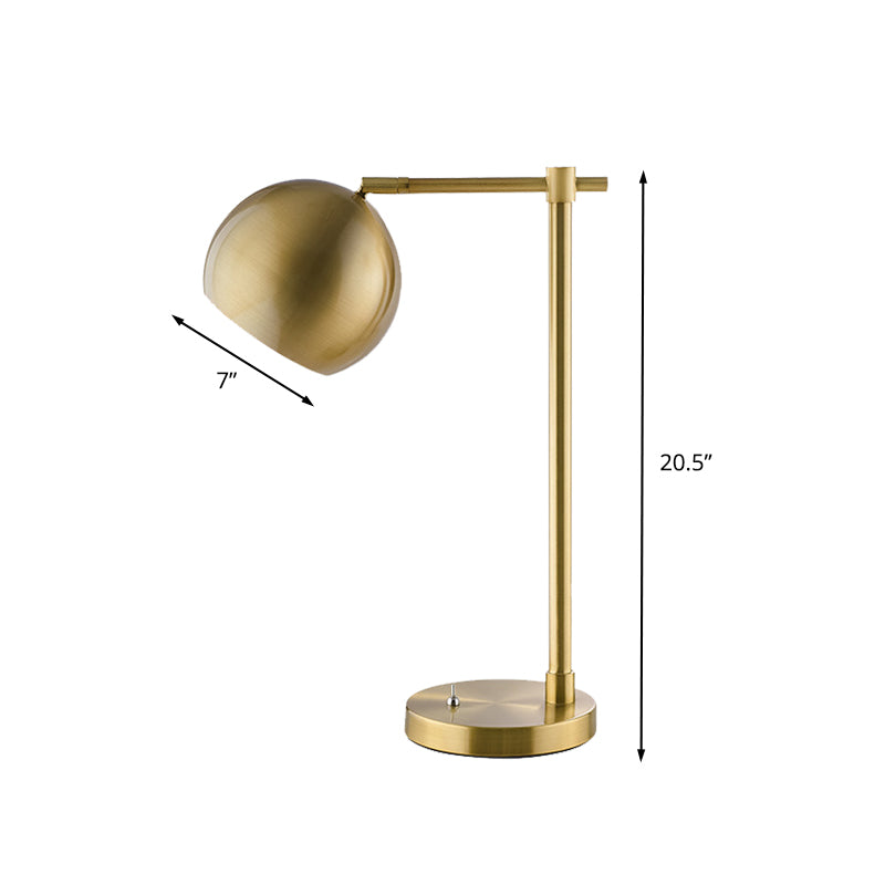 Iluminación de escritorio de bola LED lámpara de noche metálica de oro industrial con cable enchufable para dormitorio