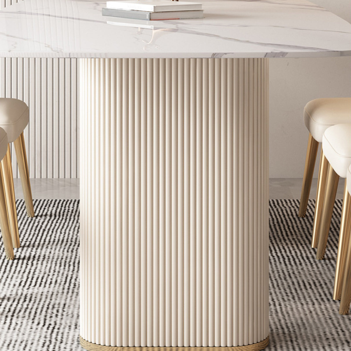 Glam Rectangle Table Set 1/4/5/7 Pieces Dining Set for Kitchen