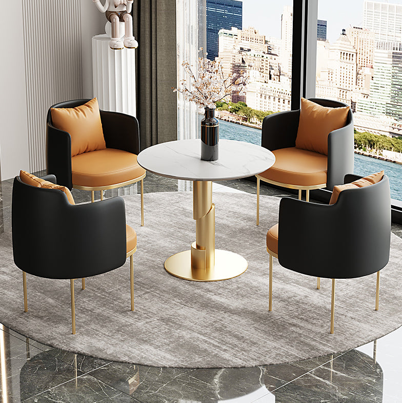 Modern Style Sintered Stone Dining Set Round 1/5 Pieces Dining Set for Home Use
