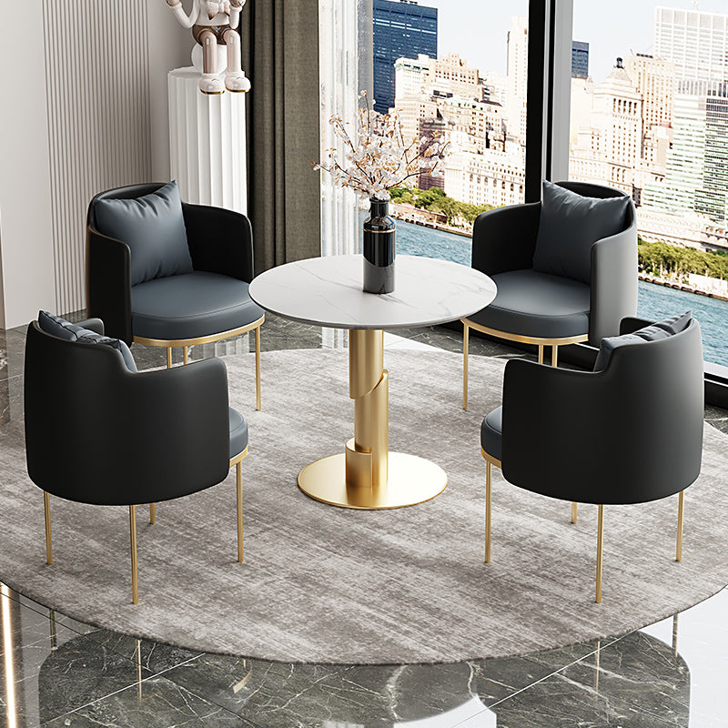 Modern Style Sintered Stone Dining Set Round 1/5 Pieces Dining Set for Home Use