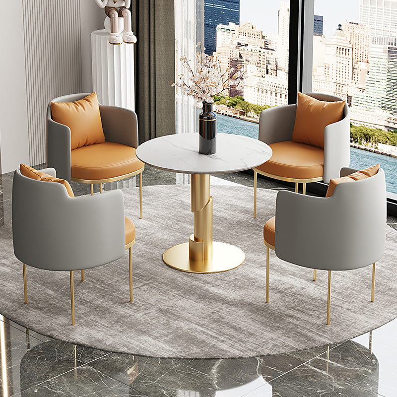 Modern Style Sintered Stone Dining Set Round 1/5 Pieces Dining Set for Home Use