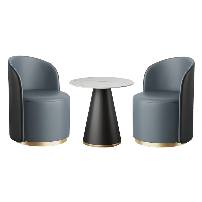 Modern Style Sintered Stone Dining Set Round 1/3/5 Pieces Dining Set for Home Use