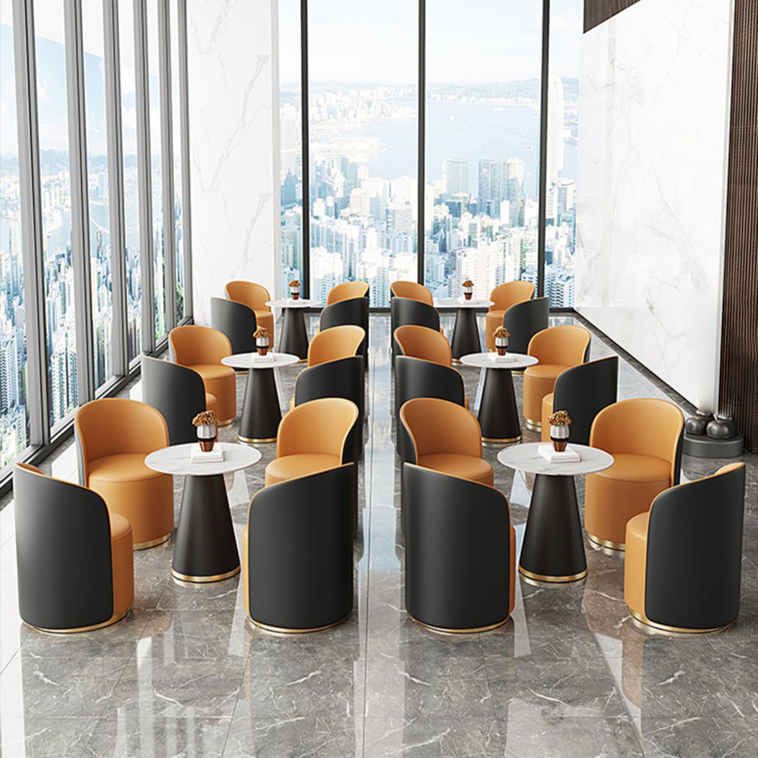 Modern Style Sintered Stone Dining Set Round 1/3/5 Pieces Dining Set for Home Use