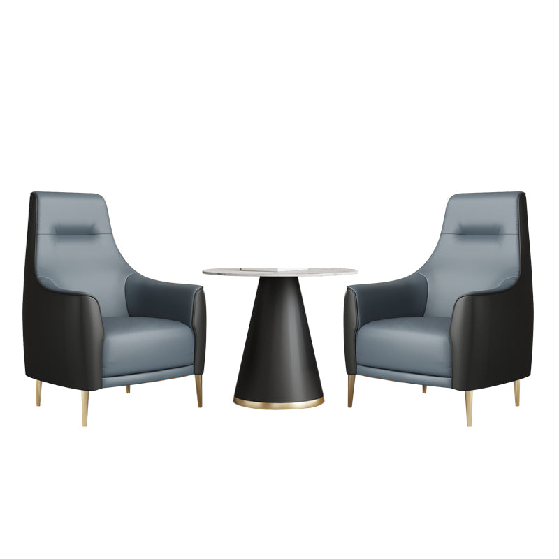 Glam Style Sintered Stone Dining Set Round 1/3/5 Pieces Dining Table Set for Home Use