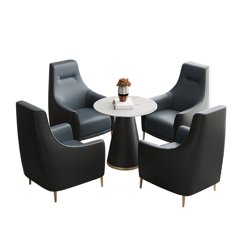 Glam Style Sintered Stone Dining Set Round 1/3/5 Pieces Dining Table Set for Home Use