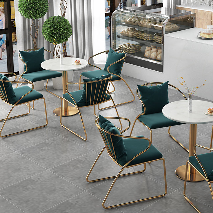 White 1/5 Pieces Dining Set Modern Style Faux Marble Dining Table Set for Home Use