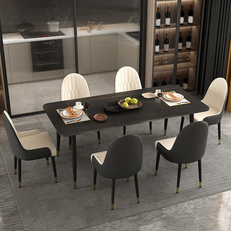 Modern 1/2/7 Pieces Dining Set Rectangle Stone Dining Table for Dining Room