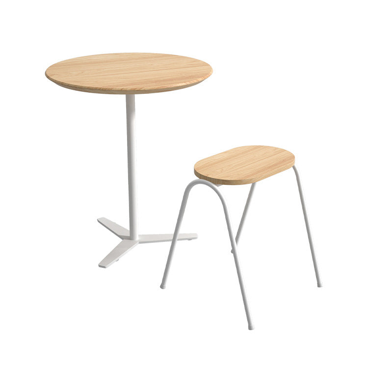 Nordic 1/2 Pieces Dining Set Round Wood Dining Table for Milk Tea Shop