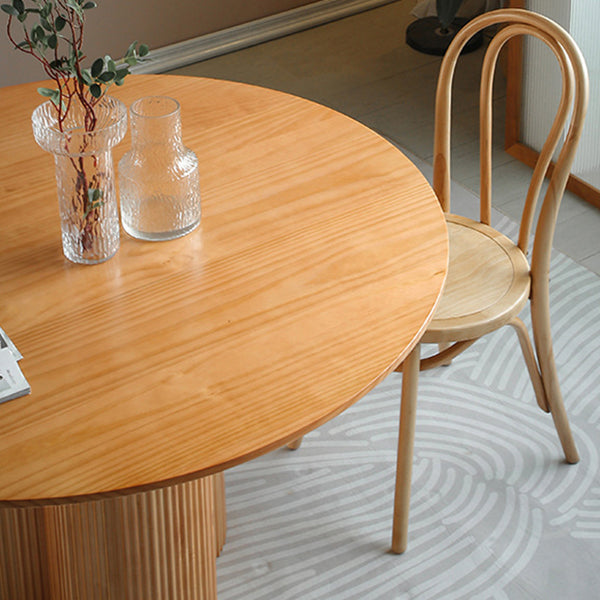 Nordic 1/3/4/5/7 Pieces Dining Set Round Wood Dining Table for Dining Room