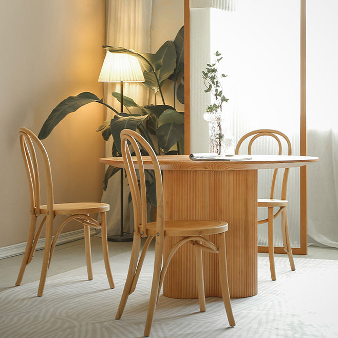 Nordic 1/3/4/5/7 Pieces Dining Set Round Wood Dining Table for Dining Room