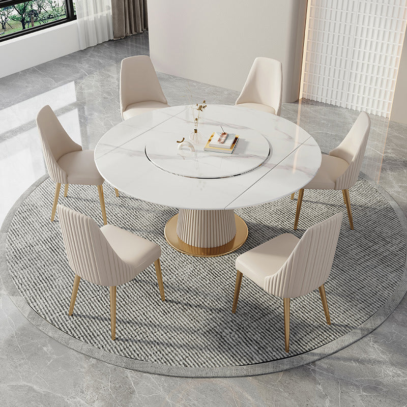 Contemporary Round Table Set 1/4/5/7 Pieces Dining Set for Home Use