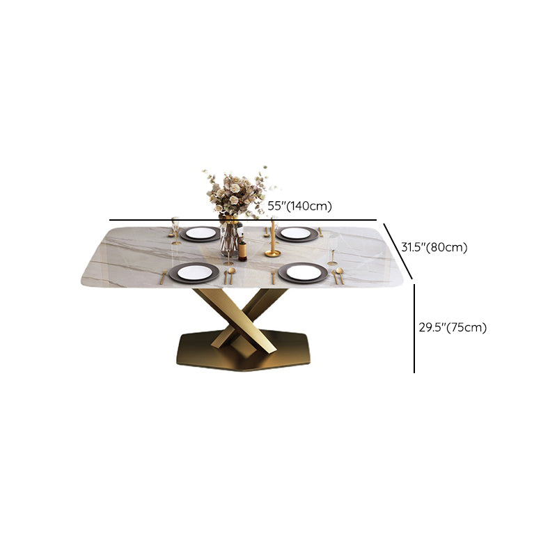 Glam Rectangle Table Set 1/2/5/6/7 Pieces Dining Set for Kitchen