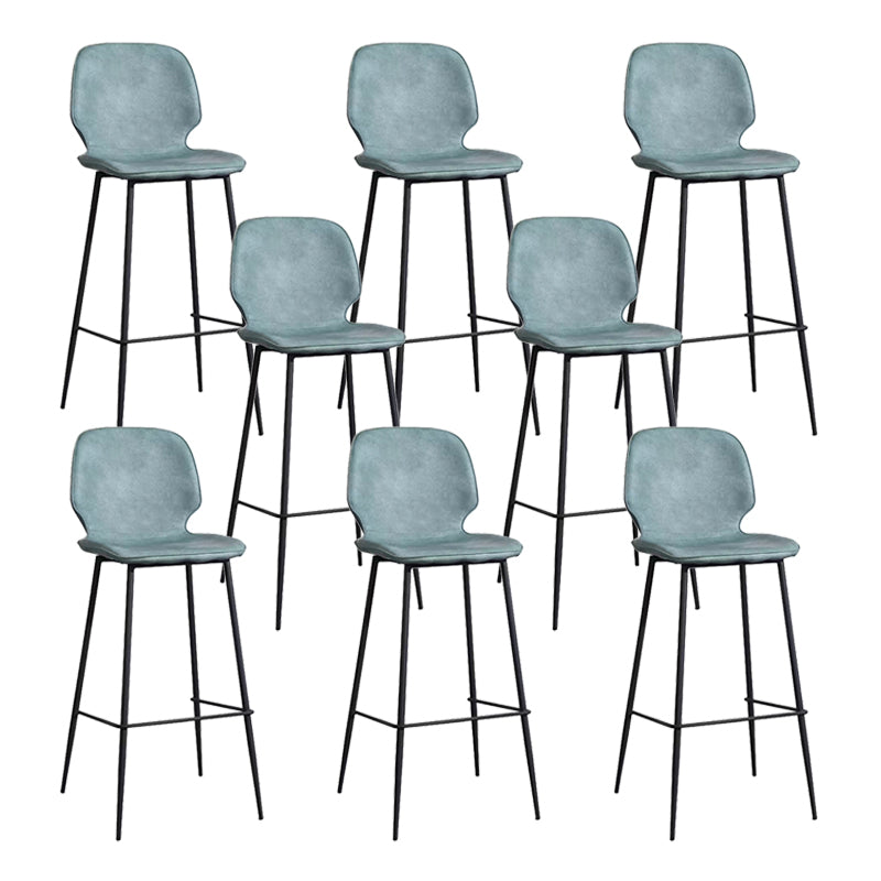 Bucket Footrest Counter Bar Stool Industrial PU Upholstery Low Back Indoor Counter Stool