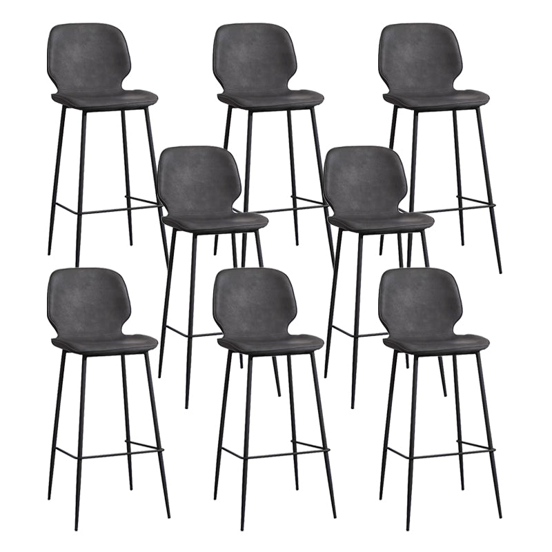 Bucket Footrest Counter Bar Stool Industrial PU Upholstery Low Back Indoor Counter Stool
