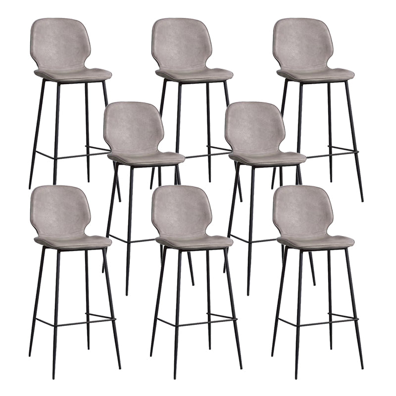 Bucket Footrest Counter Bar Stool Industrial PU Upholstery Low Back Indoor Counter Stool
