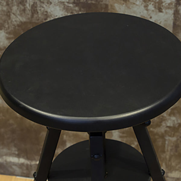 Industrial Adjustable Height Counter Chair Footrest Metal Counter Bar Stool in Black