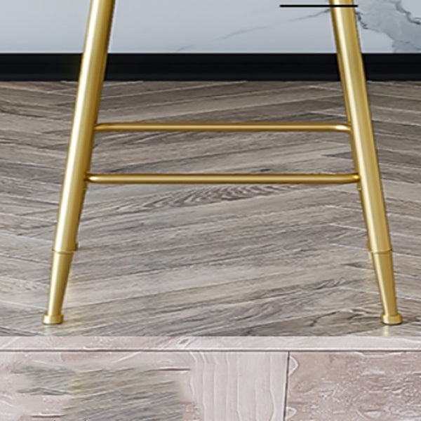 Nordic Backrest Armless Counter Stool Iron Cafe Bar Stool with  Pedal and Cushion