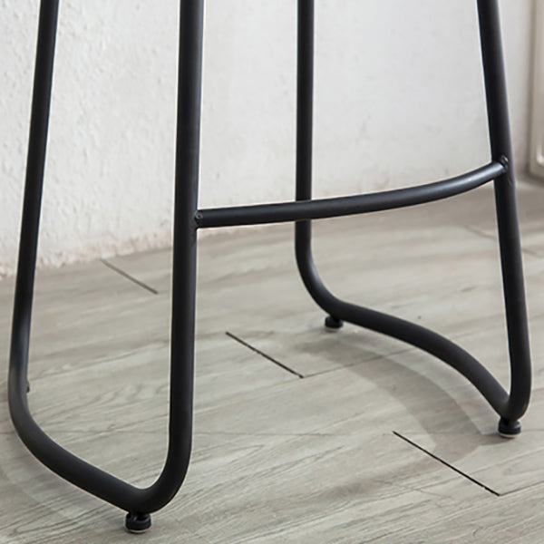 Industrial Indoor Solid Wood Stool Footrest Backless Contoured Seat Dining Stool