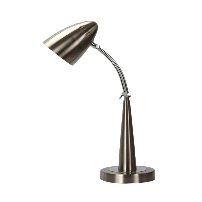 Éclairage de bureau réglable LED Vintage Bullate Metal Reading Livre lampe en argent pour le salon